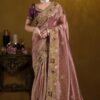 Aesthetic Pure Georgette with Zari Organza Silk Designer Saree for Wedding, Engagement, and Reception