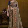 Enticing Pure Georgette with Zari Organza Silk Designer Saree for Wedding, Engagement, and Reception