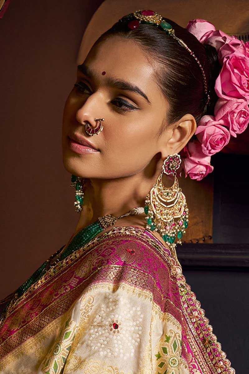 Enticing Pure Viscose Dola Silk Designer Saree for Wedding, Sangeet, and Reception