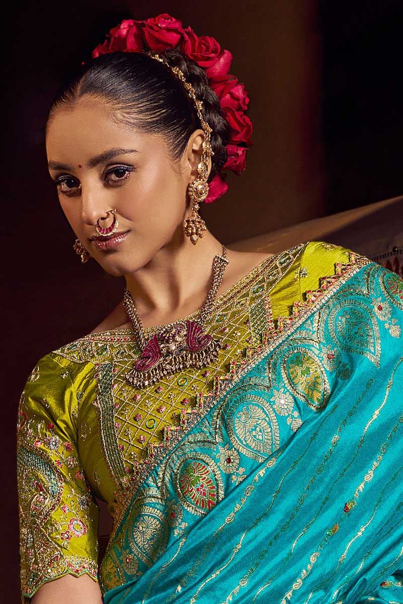 Irresistible Pure Viscose Dola Silk Designer Saree for Wedding, Sangeet, Festivals, and Reception