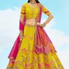 Charismatic Yellow Designer Wedding Lehenga Choli for Haldi, Sangeet, and Reception