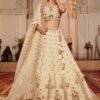Alluring Cream Designer Bridal Lehenga Choli for Engagement, Sangeet, Wedding, and Reception