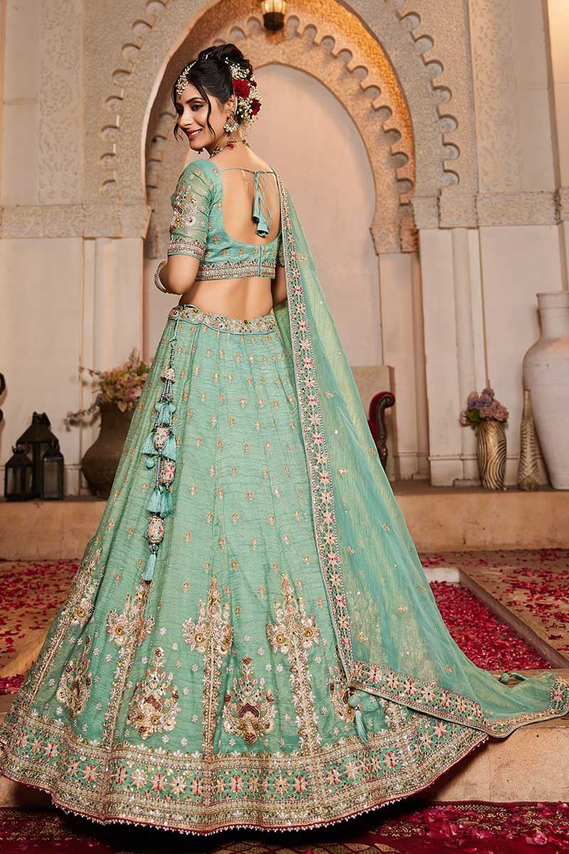 Glamorous Lime Green Designer Bridal Lehenga Choli for Engagement, Sangeet, Mehendi, Wedding, and Reception