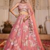 Impressive Pink Designer Indo-Western Lehenga Choli for Engagement, Sangeet, and Reception