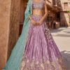 Trendy Lavender Designer Indo-Western Lehenga Choli for Engagement, Sangeet, and Reception