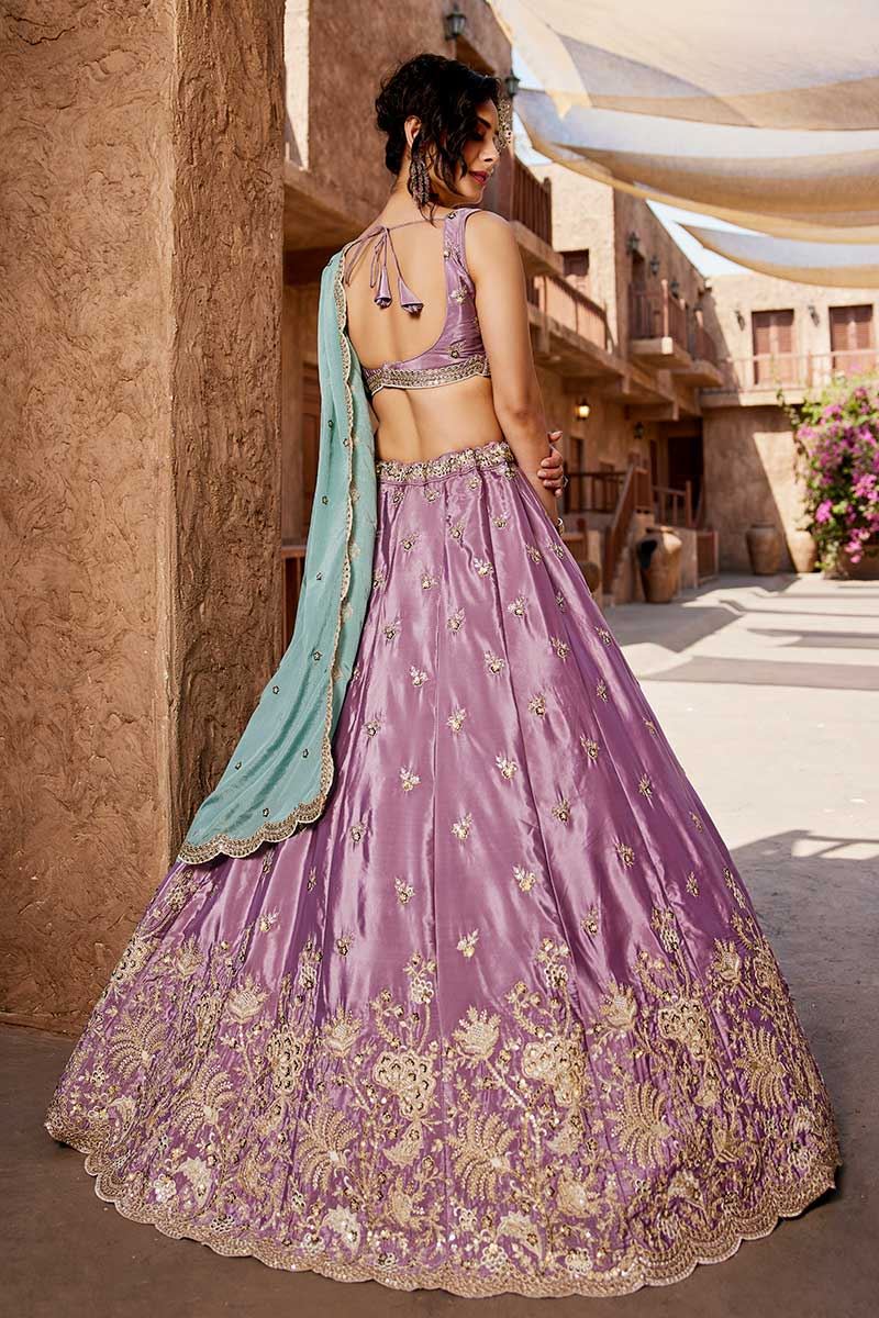 Trendy Lavender Designer Indo-Western Lehenga Choli for Engagement, Sangeet, and Reception