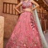 Lovely Pink Designer Indo-Western Lehenga Choli for Engagement, Sangeet, and Reception