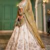 Spectacular Off-White Designer Indo-Western Lehenga Choli for Engagement, Sangeet, Reception, and Party