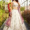 Magnificent Cream Designer Indo-Western Lehenga Choli for Engagement, Sangeet, Party, and Reception