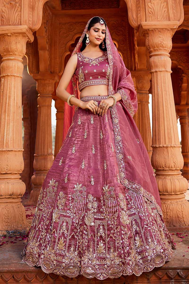 Bollywood Pink Designer Indo-Western Lehenga Choli for Engagement, Wedding, Sangeet, Reception, and Party