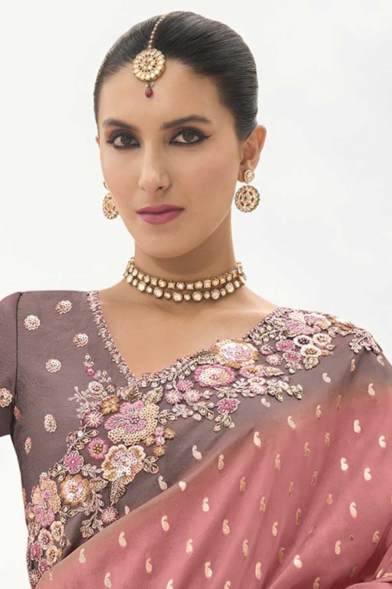 Pretty Viscose Tissue Silk Designer Saree for Party, Sangeet, and Engagement