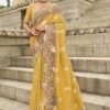 Aesthetic Viscose Tissue Silk Designer Saree for Haldi, Party, and Sangeet