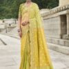 Charming Viscose Tissue Silk Designer Saree for Haldi, Party and Sangeet