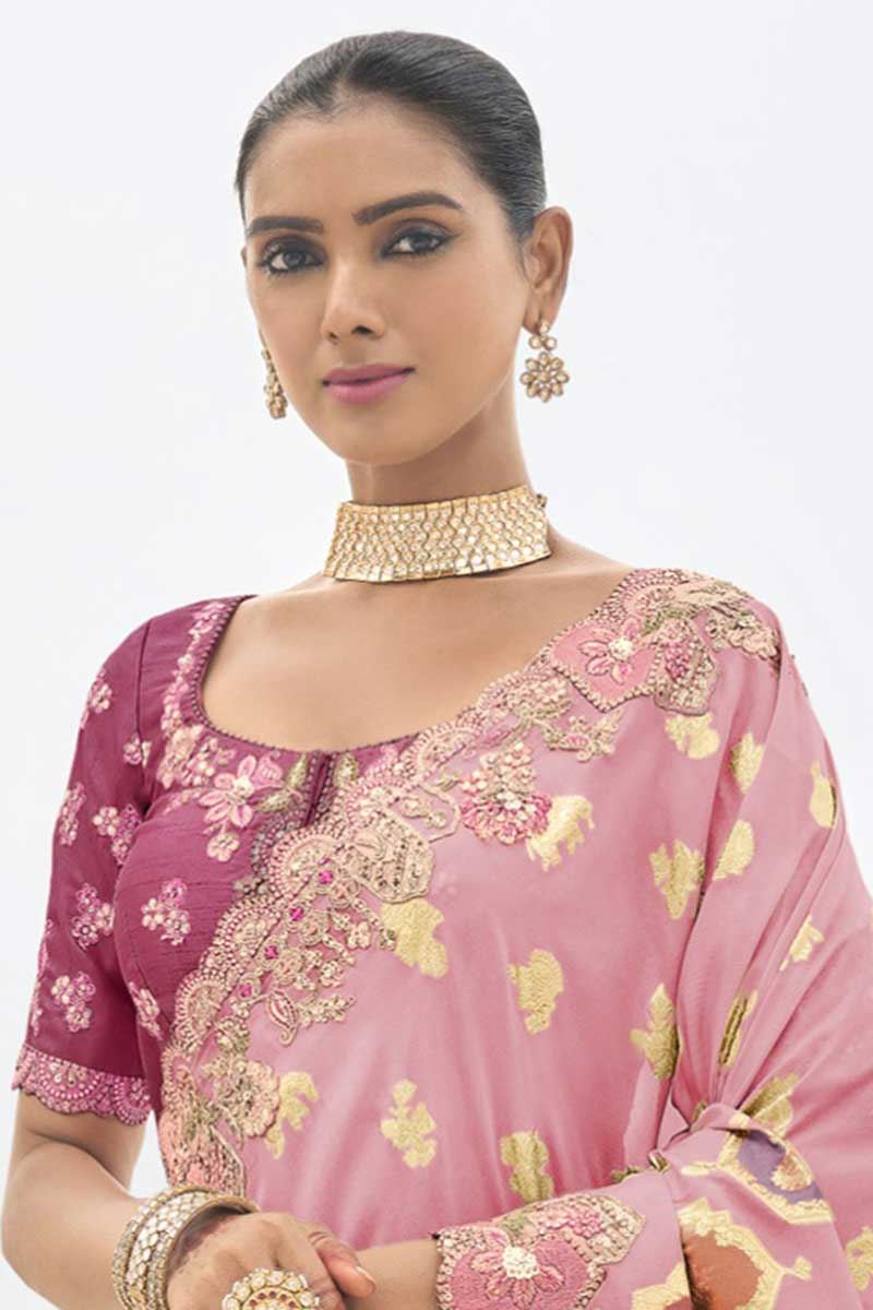 Astounding Viscose Tissue Silk Designer Saree for Party, Sangeet, Festivals, Engagement, and Reception