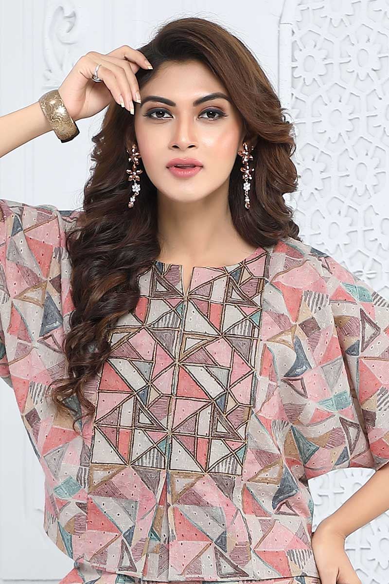 Smashing Peach Designer Co-Ord Set for Party