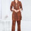 Creative Brown Designer Co-Ord Set for Party