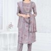 Flamboyant Mauve Designer Straight Cut Suit for Party, Sangeet, and Festivals