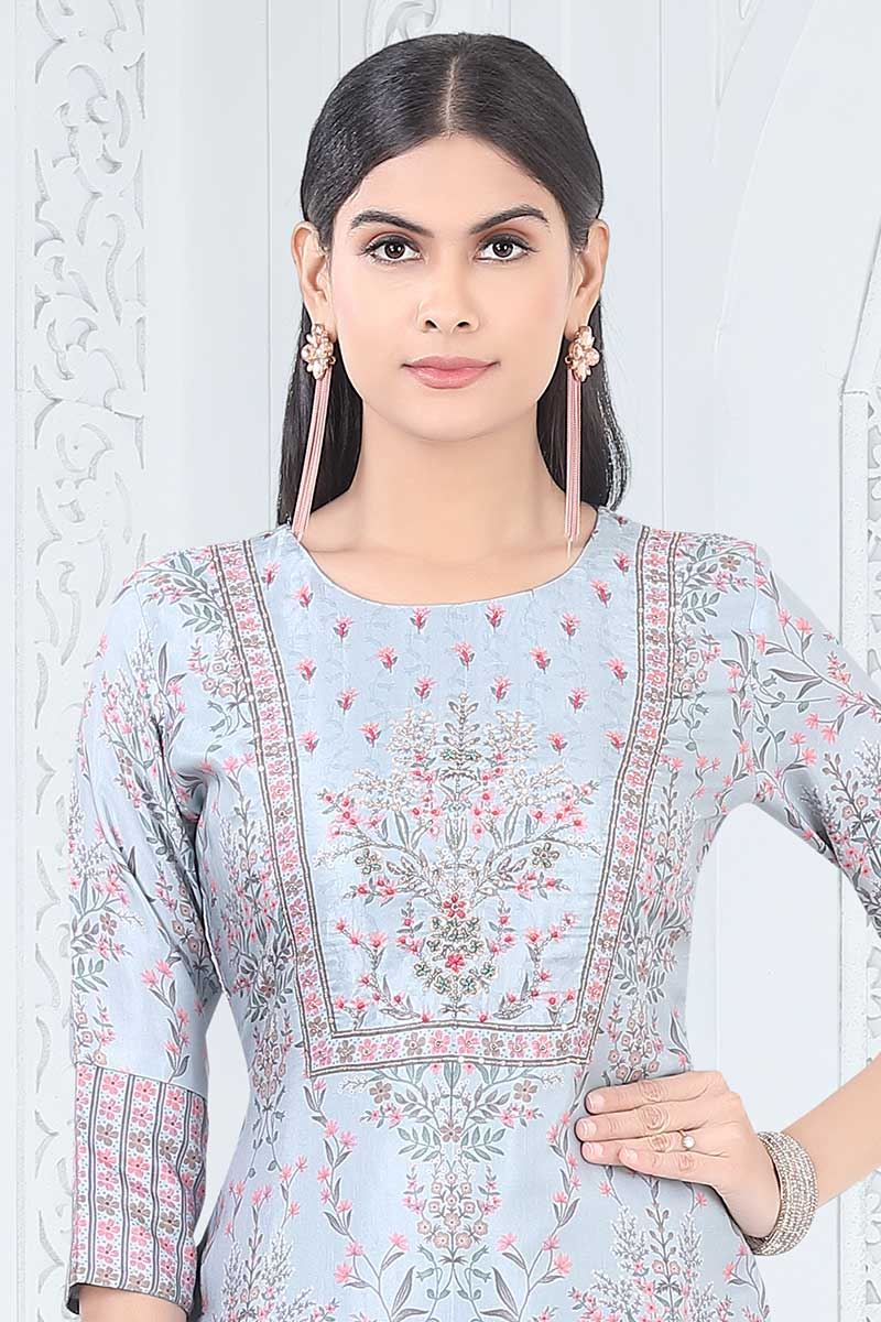 Royal Blue Designer Straight Cut Suit for Party, Sangeet, and Festivals