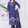 Delightful Navy Blue Designer Straight Cut Suit for Party, Sangeet, and Festivals