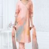 Exquisite Peach Designer Straight Cut Suit for Party, Sangeet, and Festivals