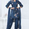 Captivating Navy Blue Designer Indo-Western Suit for Party, Sangeet, and Festivals