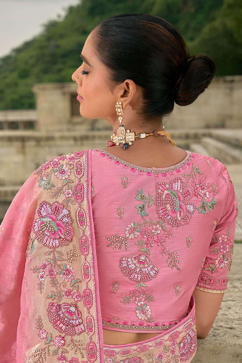 Ethnic Dola Silk Designer Saree for Engagement, Reception, Sangeet, and Parties