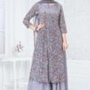 Enticing Grey Designer Straight Cut Suit for Party, Sangeet, and Festivals