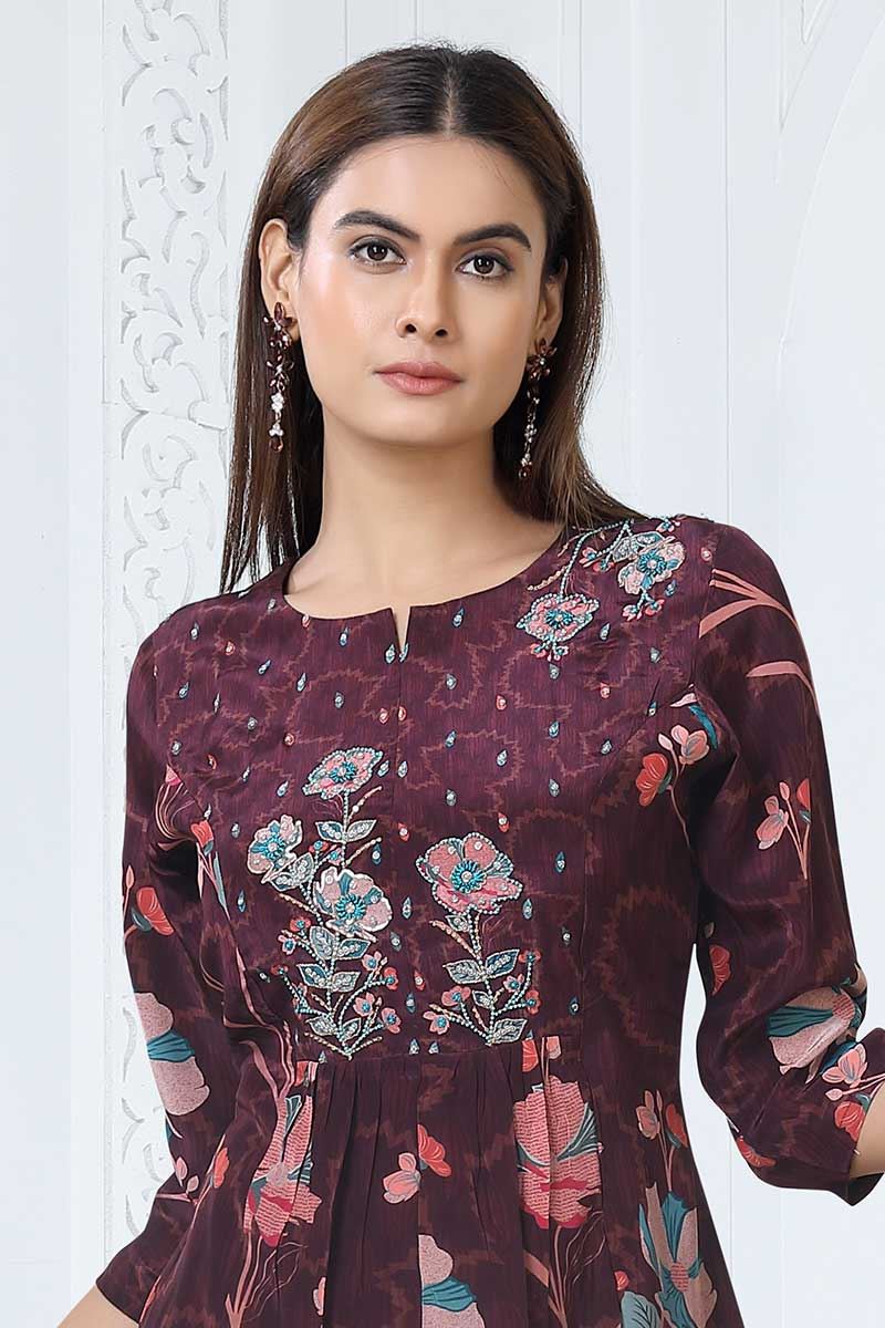 Charming Brown Designer Straight Cut Suit for Party, Sangeet, and Festivals