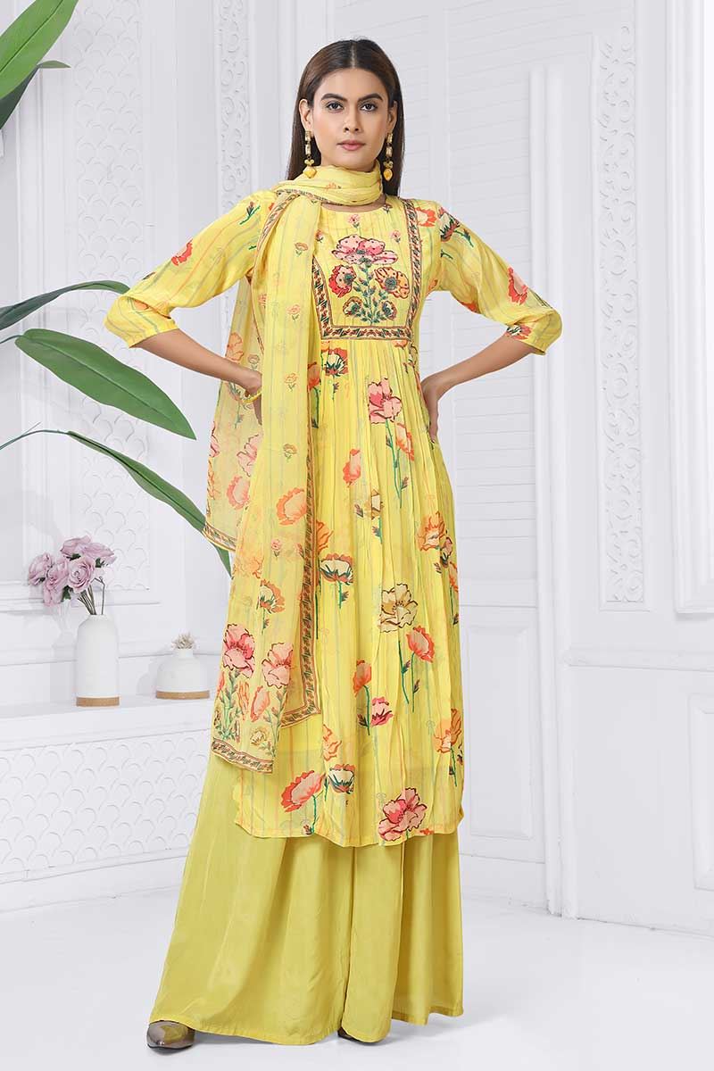 Marvelous Yellow Designer Straight Cut Suit for Haldi, Party, Sangeet, and Festivals