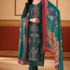 Captivating Teal Designer Straight Cut Suit for Festivals, Sangeet, and Parties  (Unstitched suit)
