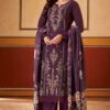 Smashing Purple Designer Straight Cut Suit for Festivals, Sangeet, and Parties (Unstitched suit)