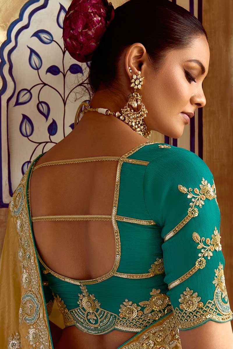 Bollywood Pure Silk Designer Saree for Wedding, Engagement, Reception, Sangeet, and Parties