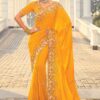Ethnic Crepe Jacquard Designer Saree for Engagement, Reception, Festivals, Sangeet, and Parties