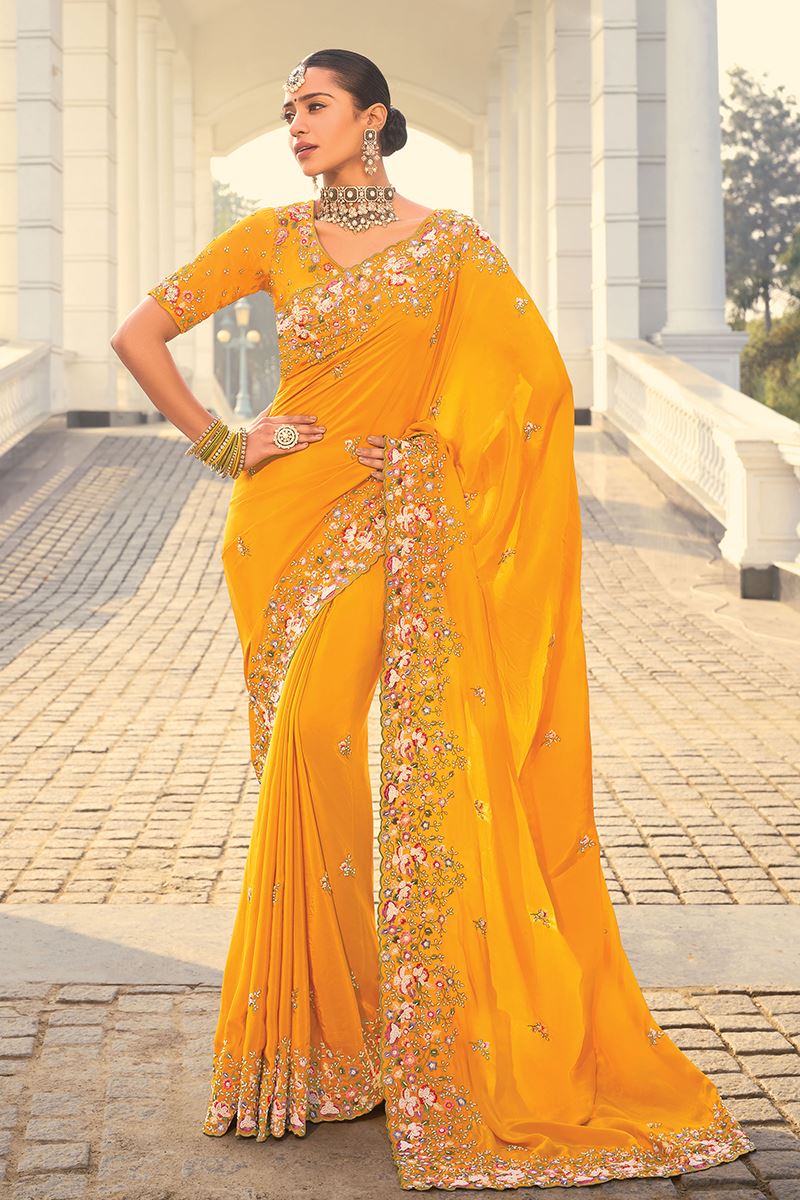 Ethnic Crepe Jacquard Designer Saree for Engagement, Reception, Festivals, Sangeet, and Parties