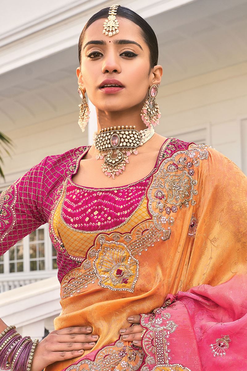 Charismatic Crepe Jacquard Designer Saree for Engagement, Reception, Festivals, Sangeet, and Parties