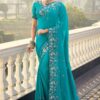Smashing Pure Crepe Designer Saree for Engagement, Wedding, Reception, Festivals, Sangeet, and Parties