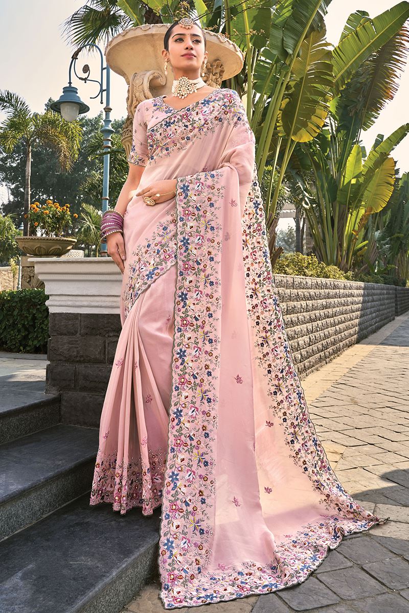 Fascinating Pure Banarasi Silk Designer Saree for Engagement, Reception, Festivals, Sangeet, and Parties