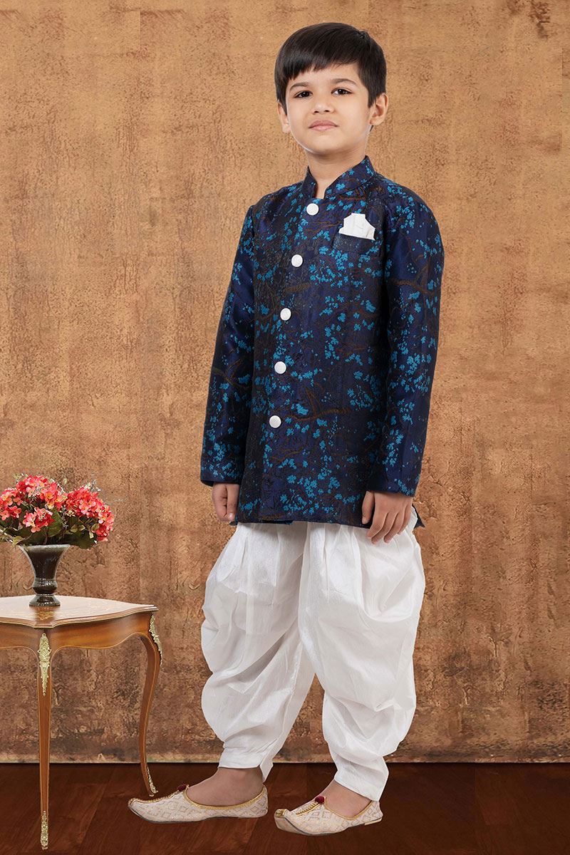 Exuberant Jacquard Silk Designer Kid’s Wear for Party, Festivals, Engagement, Wedding, and Reception