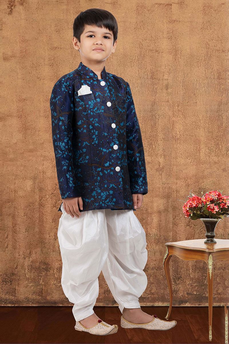 Exuberant Jacquard Silk Designer Kid’s Wear for Party, Festivals, Engagement, Wedding, and Reception