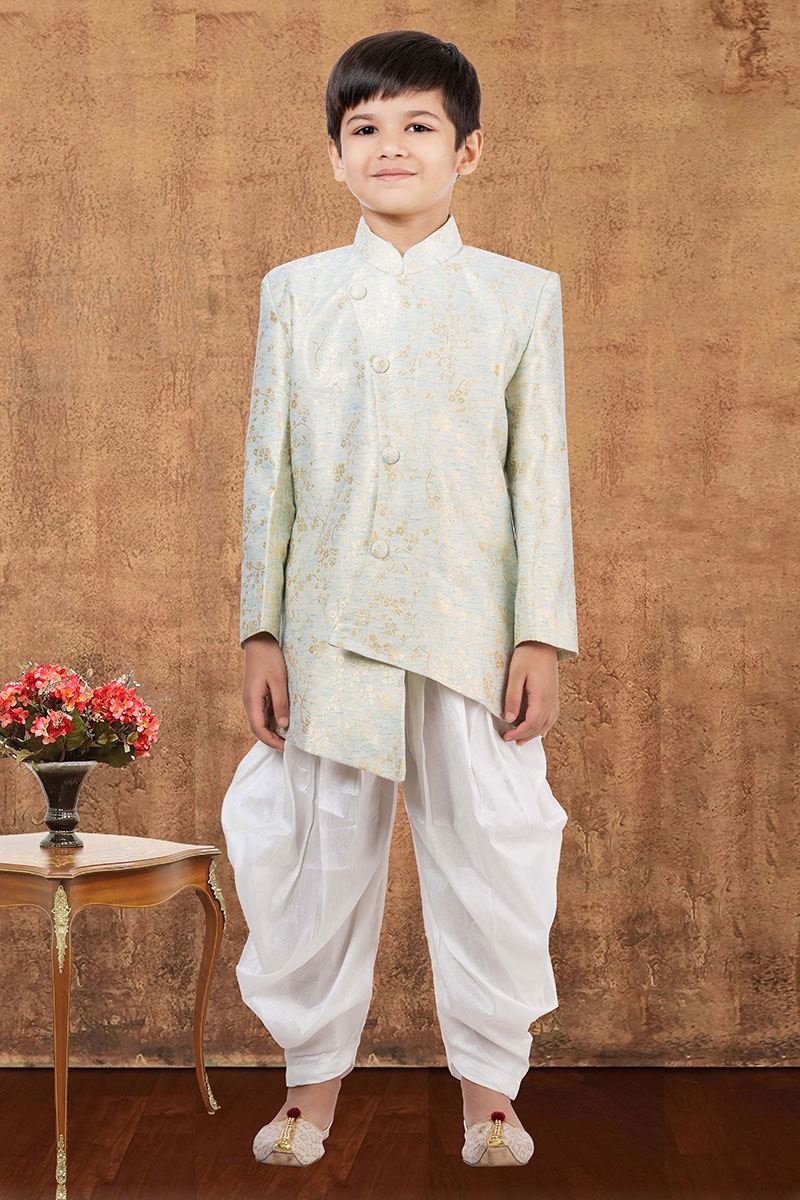 Classy Jacquard Silk Designer Kid’s Wear for Party, Festivals, Engagement, Wedding, and Reception