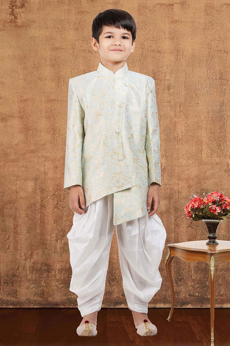 Classy Jacquard Silk Designer Kid’s Wear for Party, Festivals, Engagement, Wedding, and Reception