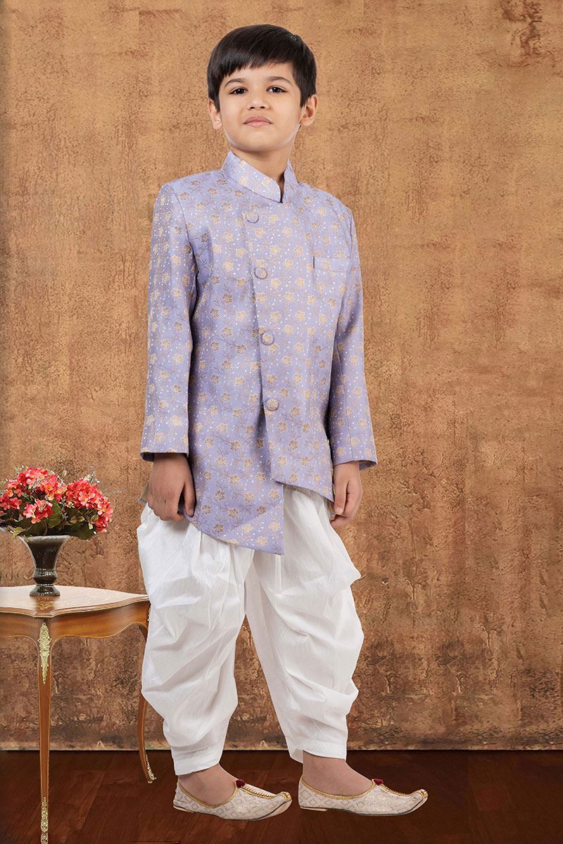 Charming Jacquard Silk Designer Kid’s Wear for Party, Festivals, Engagement, Wedding, and Reception