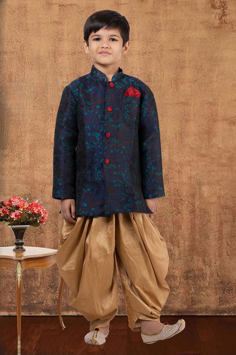 Delightful Jacquard Silk Designer Kid’s Wear for Party, Festivals, Engagement, Wedding, and Reception