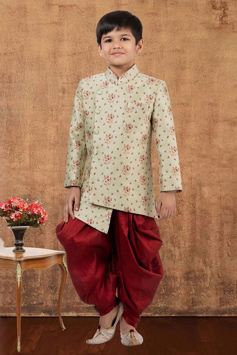 Impressive Jacquard Silk Designer Kid’s Wear for Party, Festivals, Engagement, Wedding, and Reception