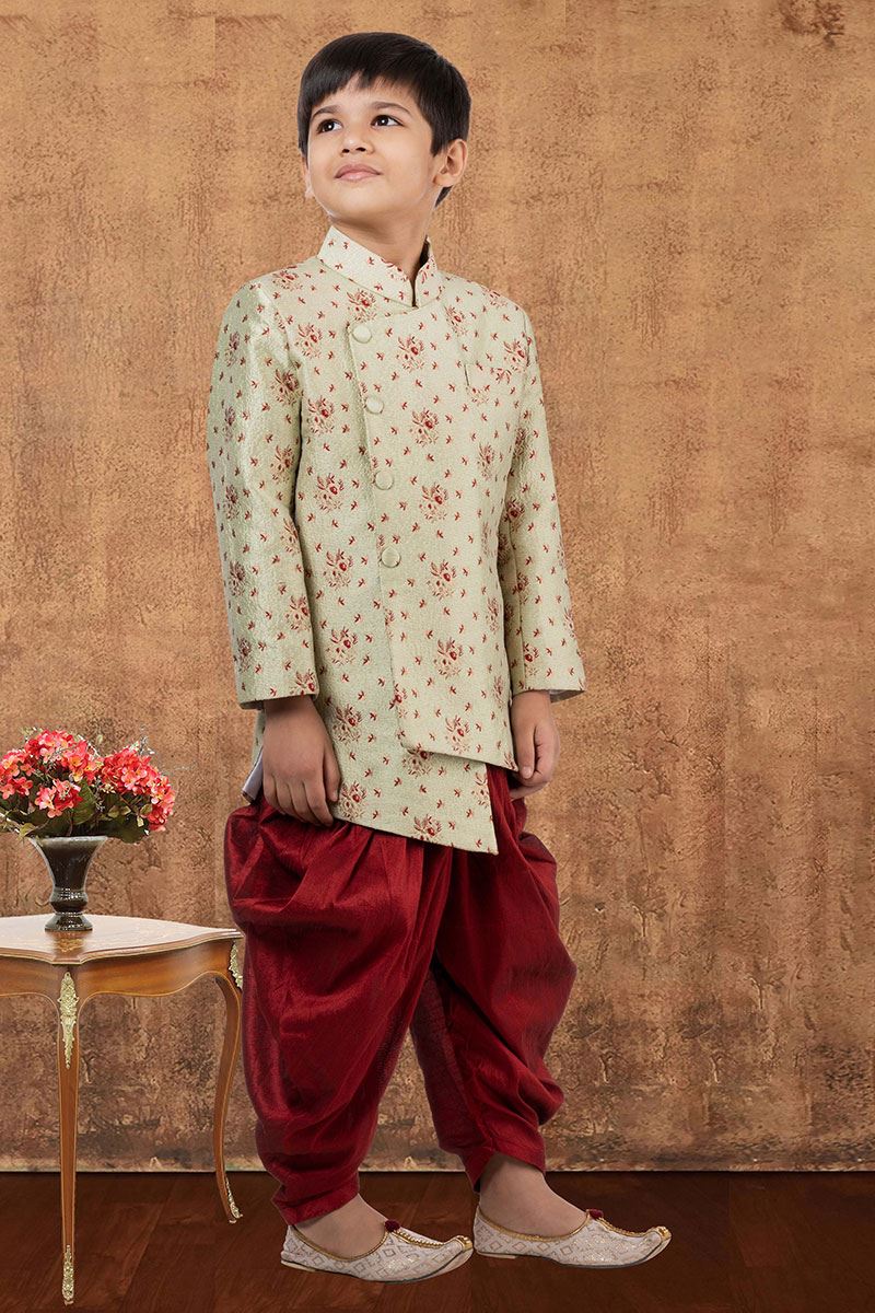 Impressive Jacquard Silk Designer Kid’s Wear for Party, Festivals, Engagement, Wedding, and Reception