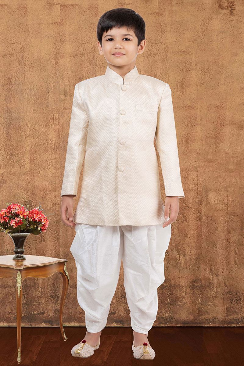 Magnificent Jacquard Silk Designer Kid’s Wear for Party, Festivals, Engagement, and Reception