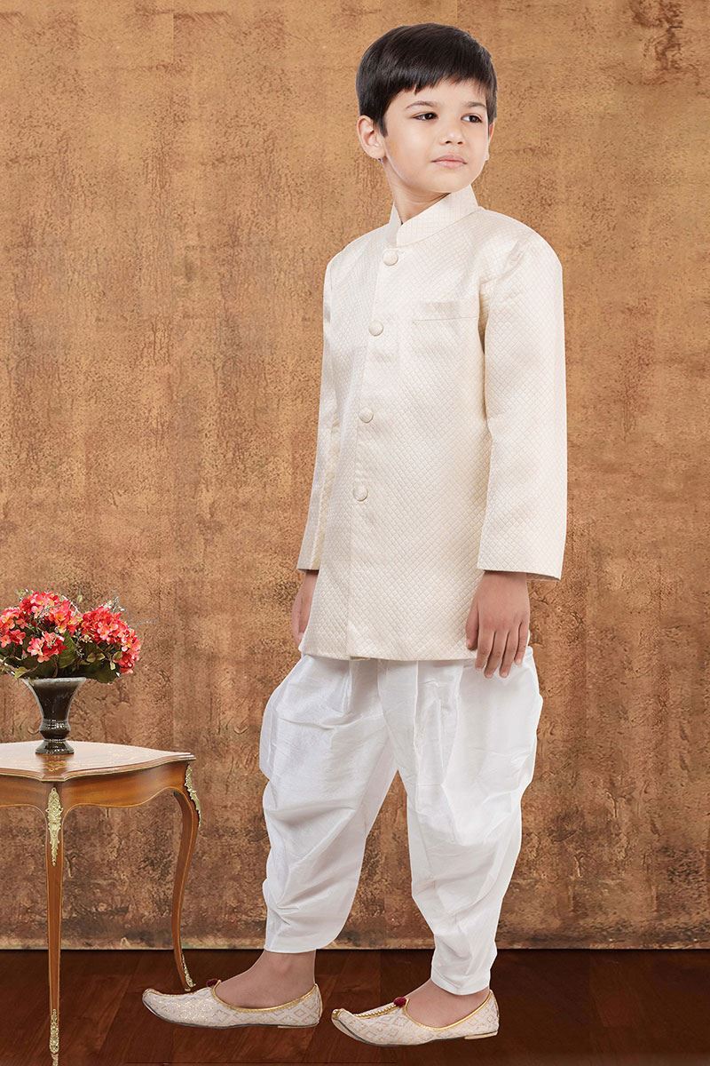 Magnificent Jacquard Silk Designer Kid’s Wear for Party, Festivals, Engagement, and Reception