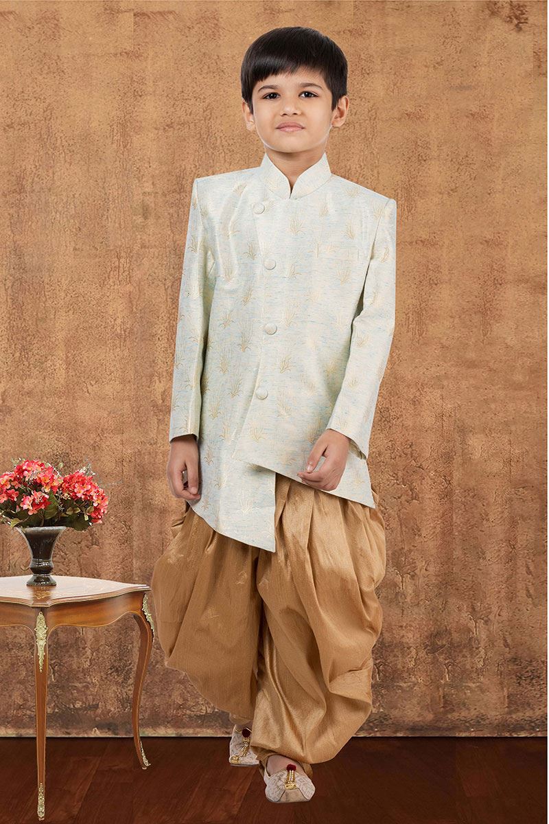 Stylish Jacquard Silk Designer Kid’s Wear for Party, Festivals, Engagement, and Reception