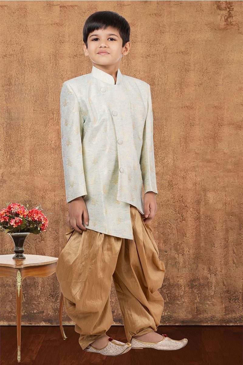 Stylish Jacquard Silk Designer Kid’s Wear for Party, Festivals, Engagement, and Reception