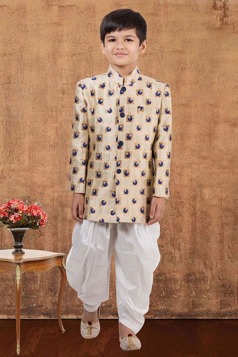 Attractive Jacquard Silk Designer Kid’s Wear for Party, Festivals, Engagement, and Reception